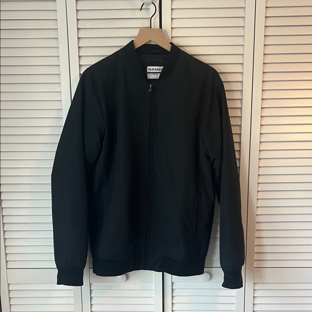 Old Navy Classic Black Bomber Jacket SZ M Tall